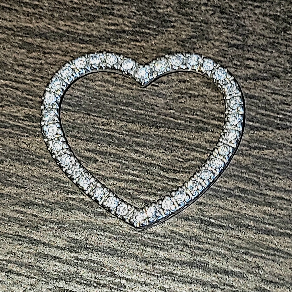 Large Heart Pendant 925 Solid Sterling Silver 4g … - image 2